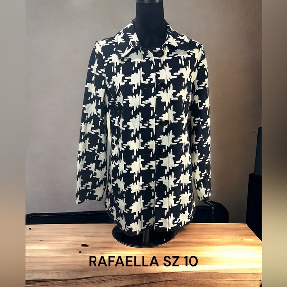 Rafaella Jackets & Blazers - RAFAELLA, SZ 10, BLACK/WHITE, BUTTON UP BLAZER